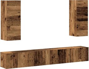 vidaXL Set dulap TV 4 piese montat pe perete lemn vechi lemn prelucrat
