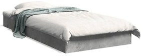 842080 vidaXL Cadru de pat, gri beton, 75x190 cm, lemn prelucrat
