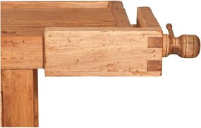 Banc de tamplar, L184 74 H92 cm, 4 sertare, natur antic, lemn masiv