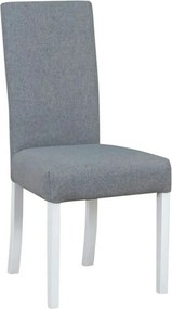 Scaun CAMPEL, gri deschis/alb, stofa clasica/lemn, 46x55x96 cm