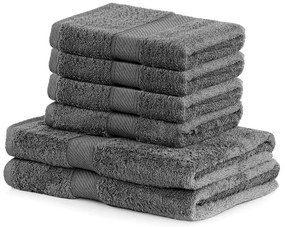 Set 6 prosoape DecoKing Bamby Charcoal, gri închis