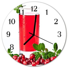 Ceas de perete din sticla rotund Cranberry Cranberry Red
