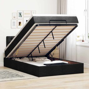 vidaXL Pat otoman cu saltea negru 120x190 cm stofa