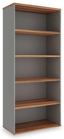 Dulap înalt SimpleOffice 80 x 40 x 180 cm, nuc / gri