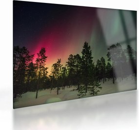Tablou pe sticlă cu Northern Lights (70x50 cm)