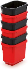 Cutii plastic 110x75x263mm Black/Red 6buc