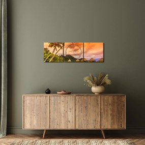 Tablou - Insula Bora Bora (cu ceas) (90x30 cm)