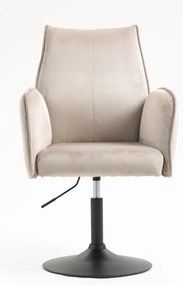 HR280N Scaun Latte din Catifea cu Bază Neagră