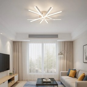 Lustră LED cu Telecomandă – Design Geometric, 3 Tipuri de Lumină, Intensitate Reglabilă, Dimmabilă