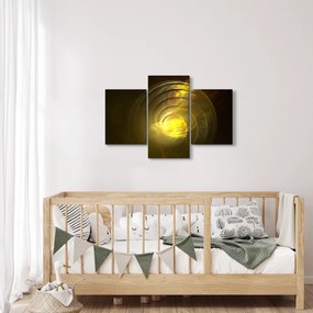 Tabloul cu spirala abstractă în galben (90x60 cm)
