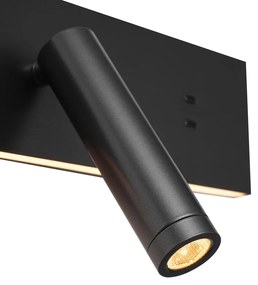 Lampă de perete neagră reglabilă cu USB-C incl. LED - Modric