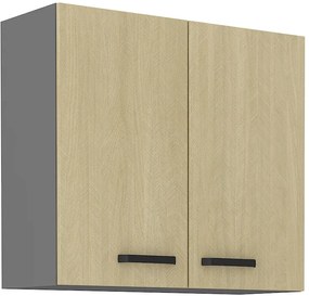 Dulap superior de bucătărie Scarmi 80 G-72 2F (Antracit + Herringbone scandi). 1049775