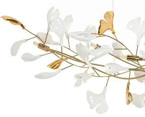 Lustra Suspendata, Metal Auriu, Petale Flori Albe, FLORA 250 PP