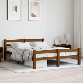 322078 vidaXL Cadru de pat, maro miere, 140x200 cm, lemn masiv de pin