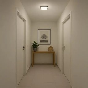 NEMO Plafonieră LED, 11 W, 230 V, 26 x 26 cm, negru