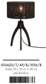 Lampa de masa eco din iuta Iguazu 3-legs bl/30x16, bl
