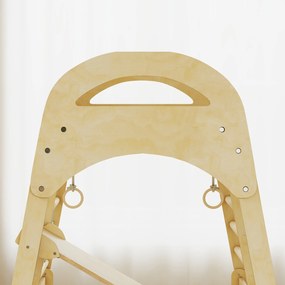 AIYAPLAY Cadru de cățărat pentru interior, design 6-în-1, tobogan, bare de cățărat, perete de cățărat, scară, plasă de cățărat, 3-6 ani, lemn | Aosom Romania