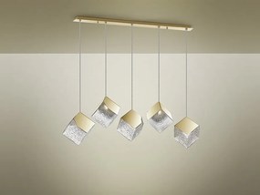 Lustra moderna cu 5 Pendule design decorativ Priscila aurie