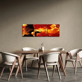 Tablou femeii în foc (cu ceas) (90x30 cm)