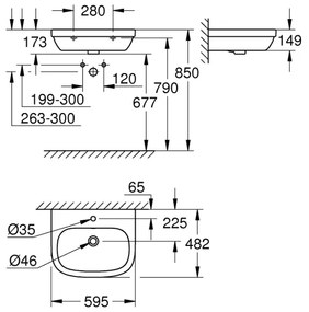GROHE 39335000 - Lavoar EURO CERAMIC, 595 × 482 mm, ceramică, alb