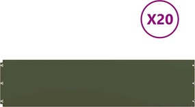 vidaXL Borduri de gazon 20 buc verde măsline oțel laminat la rece