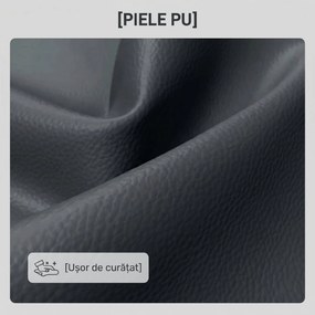 HOMCOM Divan cu Două Locuri Compact din Piele Sintetică, Divan Modern Capitonat cu Nasturi cu Îmbunătățire Spumoasă și Picioare din Lemn, Canapea Fără Brațe pentru Sufragerie și Birou, 115x73x83 cm, Negru | Aosom Romania
