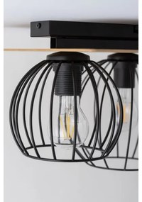 Lustră aplicată CYBER 2xE27/60W/230V lemn/neagră