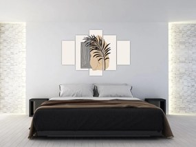 Tablou - Abstracție cu frunze tropicale N⁰3 (150x105 cm)