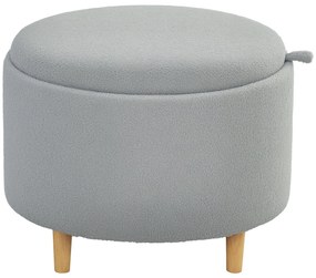 HOMCOM Scaun depozitare, Teddyfleece, capac ascuns, reversibil, 56 cm x 56 cm x 42 cm, Gri | Aosom Romania