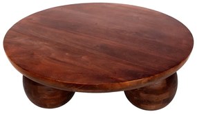 Măsuță de cafea maro rotundă din lemn de mango ø 100 cm Ailen – MOME