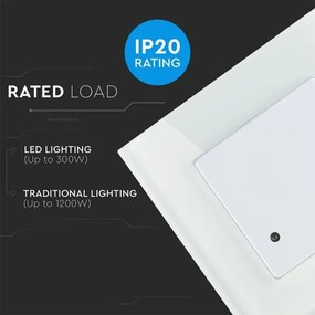 Senzor de mișcare cu infraroșu 180° 300W/230V alb