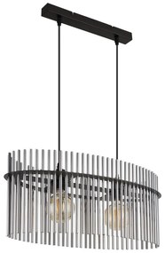 Lustra suspendata, Metal Negru, Sticla Fumurie, GORLEY 15698H3 GL