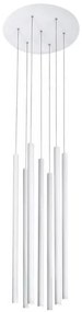 Lustra cu 7 pendule LED design modern ULTRATHIN alb