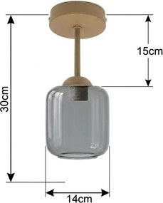 BRILAGI - lustru LED aplicat R GLASS 1xE27/60W/230V Ø 14 cm bej/gri fumuriu