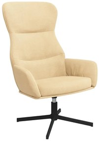 341117 vidaXL Scaun de relaxare, alb crem, catifea