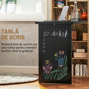 HOMCOM Birou Modern Pliabil cu Bibliotecă și Tablă, din Lemn și Metal, 98x51x153 cm, Maro Rustic | Aosom Romania