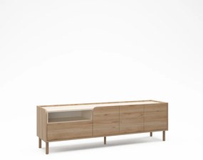 Comodă TV în culoare naturală cu aspect de lemn de stejar 180x55,5x44 cm Monza – Marckeric