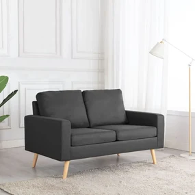 288704 vidaXL Canapea cu 2 locuri, gri închis, material textil