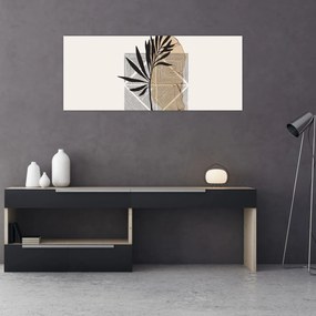 Tablou - Abstracție cu frunze tropicale N⁰1 (120x50 cm)