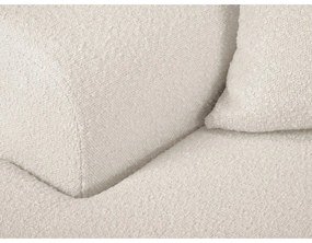 Colțar bej extensibil, cu spațiu de depozitare cu tapițerie din țesătură bouclé (cu colț pe partea stângă, cu șezlong) Kyoto – Cosmopolitan Design