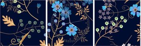 Tablou - Flori de toamnă (cu ceas) (90x30 cm)