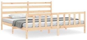 3192051 vidaXL Cadru de pat cu tăblie, 180x200 cm, lemn masiv