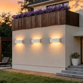 Brilagi - Aplică de perete pentru exterior DONNANI LED/7W/230V 20 cm alb IP44
