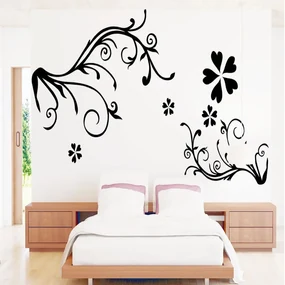 Sticker perete Black Flower Decor