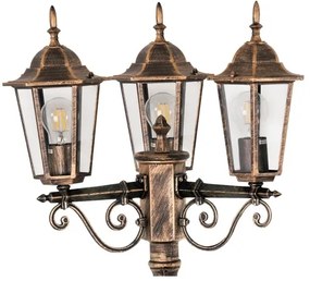 Lampă de exterior 3xE27/20W/230V IP43 2,58 m patină