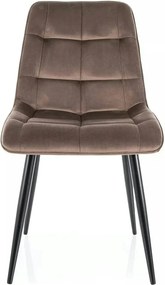 Scaun CHIC, cappuccino - Bluvel 38, stofa catifelata/metal, 50x58x88 c