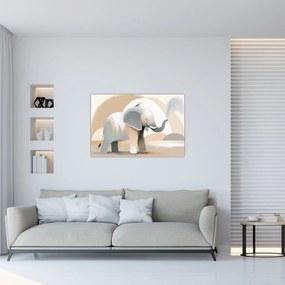 Tablou - Elefant în culori pastel (90x60 cm)
