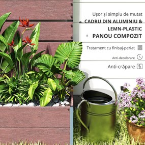 Outsunny Ghiveci de Gradina cu Spalier pentru Plante Cataratoare, Vita de Vie, Flori, Pat Independent Ridicat pentru Gradina, de Exterior