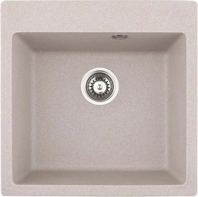 Chiuveta compozit Inter Ceramic finisaj granit gri nisip 50x50 cm