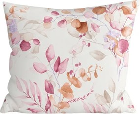 Set 2 bucati huse decorative pentru perna din microfibra FLORANY 45x45 cm, alba